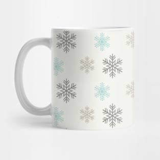 Christmas Snowflake Teal Aqua Brown Tan Pastel Mug